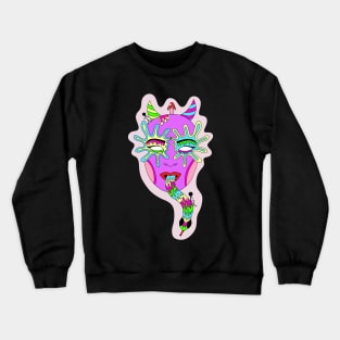 Trippy Devil Head with Snake Tongue Crewneck Sweatshirt